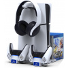 iPega multifunkčný nabíjací stojan pre PS5 Slim, biely P5S009