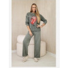 Włoski súprava s potlačou mikina + nohavice khaki