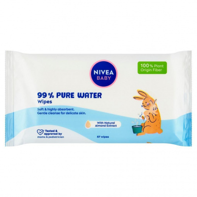 NIVEA BABY Obúsky čistiace 99% Pure Water 57 ks 80566