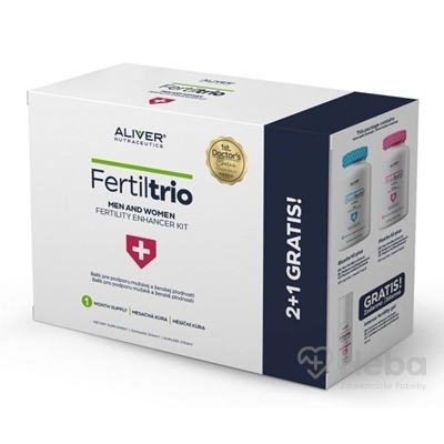 ALIVER FertilTrio MEN AND WOMEN FERTILITY ENHANCER Pinkfertil plus 90 cps + Bluefertil plus 120 cps + zadarmo Intense fertility gel 30 ml, 1x1 set