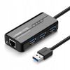 UGREEN HUBOVÝ SIEŤOVÝ ADAPTÉR USB-A PRE RJ45 1000 MBPS 3 X USB PORT 3.0