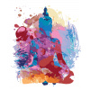 ZUTY Maľovanie podľa čísel - ABSTRAKTNÝ FAREBNÝ BUDHA Rámovanie: vypnuté plátno na rám, Rozmer: 80x100 cm