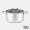 Hrniec FABINI & Těhotnej kuchař, ø 24 cm (4,5 l) - Nerezový beznitový hrniec s hybridním povrchom z viacvrstvovej nerezovej ocele s pokrievkou