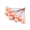 Guličky / bobule na drôtiku na tvorenie Ø1,5 cm - lososové svetlá (10 ks)
