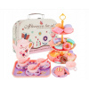Ružová sada kuchynských doplnkov pre deti, 40 dielov, s kanvicou a podnosom