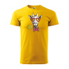 Sablio Tričko s potlačou Hipster Giraffe - žluté 4XL