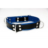 Kožený obojok Slave4master Basic Collar modrý, BDSM obojok s D-krúžkami