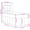 vidaXL Posteľný rám boxsping s matracom krémový 90x200 cm látka - Krémová - 214451-197731
