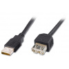 PremiumCord Kábel USB 2.0 AA 20cm predlžovací (AM/AF), čierny