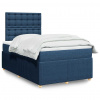 Box spring postel s matrací černá 120x190 cm textil Modrá 3294315