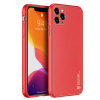 DUX DUCIS Yolo kožený kryt na iPhone 11 Pro Max, červený
