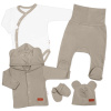 Bavlnená súprava pre bábätko do pôrodnice 5D Made with love béžová