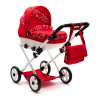 NEW BABY Detský kočík pre bábiky COMFORT červený kvety biele 77x45x77 červená