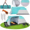 Turistický stan pre 3 osoby s predsieňou - 345x185x125 cm - sivý
