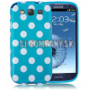 Silikónový obal Samsung Galaxy S III – Polka – modrá