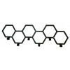 Nástenný vešiak na stenu HEXAGON 60 cm KOV ČIERNY