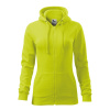 MALFINI Mikina Trendy Zipper 411 na zip, dámská MAL-4116213 S Zelená limetková