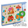Drevené puzzle – Reliéfne puzzle – Domčeky - Djeco