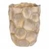 Betónový obal na kvety Plástev, veľ. M, š. 16 cm, béžovo-zlatá
