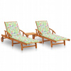 Záhradné lehátko - Vidaxl Deckchairs s vankúšmi a stôl, 2 ks, li (Vidaxl Deckchairs s vankúšmi a stôl, 2 ks, li)