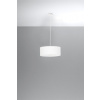 Sollux Lighting Závesné svietidlo Skala, 1x biele textilné tienidlo, (biele sklo), (fi 30 cm)