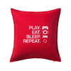 Play Eat Sleep Repeat game - Vankúš 50x50 - 50x50 - Iba poťah ( Červená )