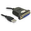 Delock USB kábel USB 1.1 USB-A zástrčka, paralelná zdierka DB25 0.80 m čierna 61330; 61330