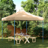 Skladací pop-up párty stan béžový 292x292x315 cm-ForU-4004914