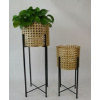 Vysoký Čierno-Zlatý Stojan na Kvety 2ks
