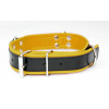Kožený obojok Slave4master Basic Collar žltý, BDSM obojok s D-krúžkami