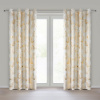 Krémovo-zlatý záves zdobený lesklým listovým motívom, ZARIA
