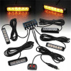 LAMPA STROBOSKOP ORANŽOVÁ S LED ATRAPOU 12V 24W komplet 4 ks s diaľkovým ovládačom