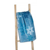 Jahu Deka z mikroplyšu / 150 x 200 cm / 100% polyester / 300 g/m2 / motív snehových vločiek / modrá