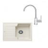 SET404 - Gránitový drez Blanco Zia 40 S biela soft + Kuchynská batéria Rosan Zerro JZ38101 chróm