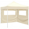 vidaXL Skladací stan s 2 stenami krémový 3x3 m - Krémová - 62178-17081