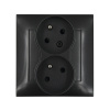 KONTAKT-simon Zásuvka 250 V Simon 54 dvojitá šikmá s clonkami antracit
