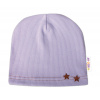 Baby Nellys Rebrovaná čiapka Hviezdičky lila