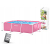 Rámový obdĺžnikový bazén Intex 220 x 150 cm (Obdĺžnikový rámový bazén ružový pre deti 220x150x60 cm Intex 28266)