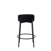 Avida Design Okrúhla barová stolička do kuchyne s opierkou na nohy Holly, čalúnená, čierna