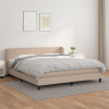 vidaXL Boxspring posteľ s matracom kapučínová 160x200 cm umelá koža - Hnedá - 223284-239092