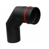 DARCO Dymovod koleno pevné 80/90, s tesnením, oceľ čierna balené