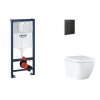 Grohe Rapid SL - Set predstenovej inštalácie, klozetu, dosky SoftClose a tlačidla Even, Triple Vortex, phantom black SANI11BB5116