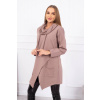 Dámska tunika s prekladanou prednou časťou oversize MI0017 mocca