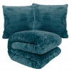 Prikrývka na posteľ - KOC Contrast Polyester 200 x 220 cm odtiene modrej, odtiene šedej, odtiene zelenej (Fuero Bedspread Set 200x220 +2x Vzor vankúša)