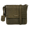 Dámska crossbody kožená kabelka Burkely Fia - tmavo zelená