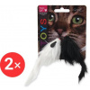 MAGIC CAT hračka myš plyš hrkajúca 11 cm 2× 2 ks