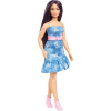 Barbie Modelka - modré šaty s motýlky
