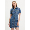 Rifľové šaty Guess Jeans modrá farba, mini, rovný strih, W5YK55 D5R11 W5YK55.D5R11 M
