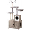 Hoobro Domček a škrabadlo pre mačky / All-in-one sivé