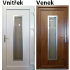 Soft Vchodové plastové dveře 050 INOX Zlatý dub / Biela 88x198 cm, pravé, otváranie VON